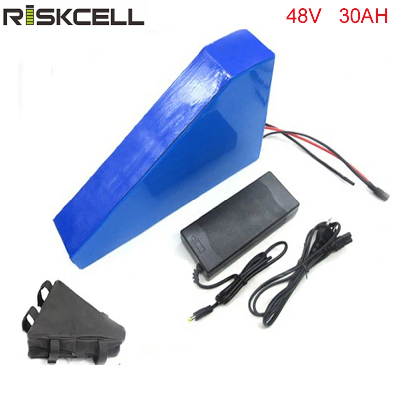

48v 750w 1000w triangle e-bike battery 48v 30ah lithium ion battery pack with charger +30A BMS+Bag