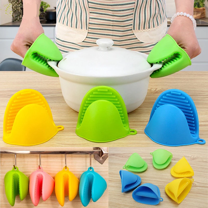 

Silicone Insulated Gloves Kitchen Insulated Hot Pot Holder Microwave Oven Hot Plate Clip 1 PCS Thick Anti-scalding Kichen Tool