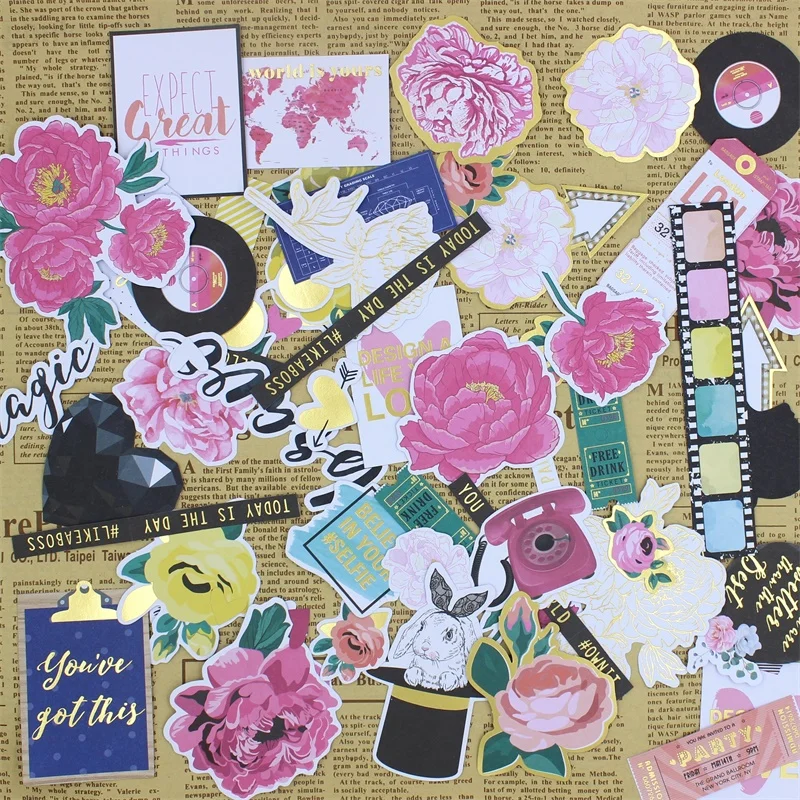

KSCRAFT 180pcs Colorful Cardstock Die Cuts for Scrapbooking Happy Planner/Card Making/Journaling Project