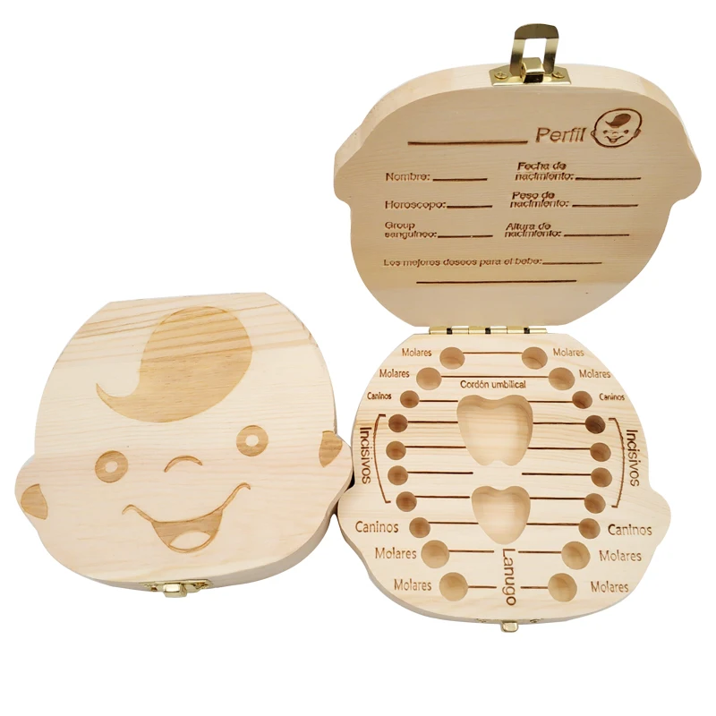 

Wooden Box Tooth Box Organizer Save Milk Teeth Box Storage Teeth Gift Umbilical Cord