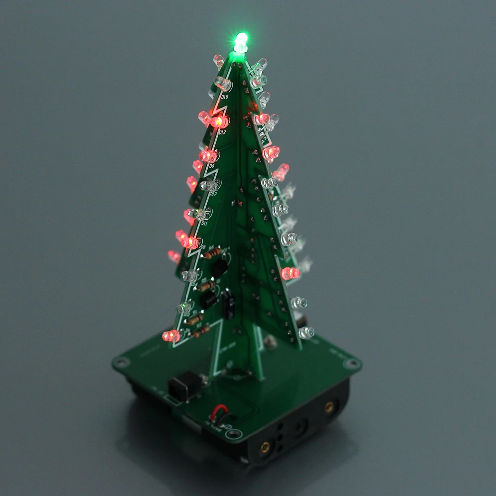 5 шт., 7 цветов, 3D, Рождественская елка, светодиодный, вспышка, сделай сам, набор, трехмерная, красочная, RGB схема, набор, электронный набор для развлечения, Рождественский подарок