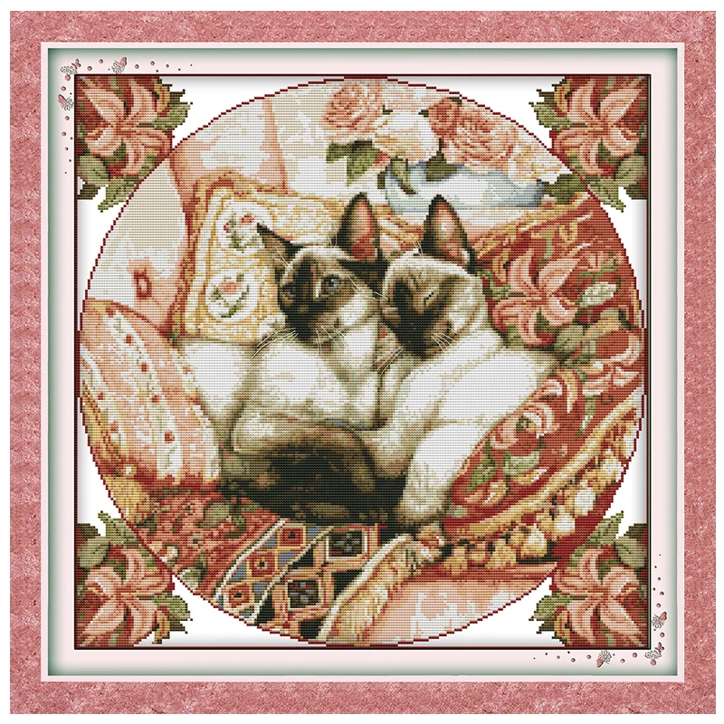 Sleepy Cats Patterns Counted Cross Stitch 11CT 14CT Cross Stitch Sets