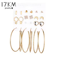 17 км Bijoux геометрический кристалл сердце Серьги-гвоздики для Для женщин Мода Имитация Перл Большие серьги для рождественской вечеринки Свадебные украшения сережки бижутерия серьги серебро серьги с камнями