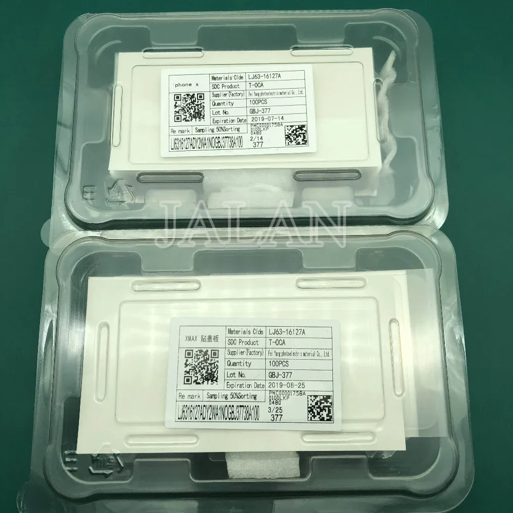 

Factory price TOCA Film for iphone x xs-max125um 100pcs in frame Re mark OCA for lcd diaplay touch screen glass panel repair