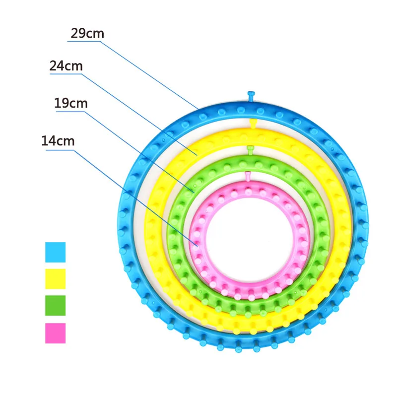 8pcsset DIY Knitting Tool Set Round Knitter Looms Ring Yarn Needle Sock Scarf Hat Maker Chirldren DIY Ball Yarn Weave Loom Set (10)
