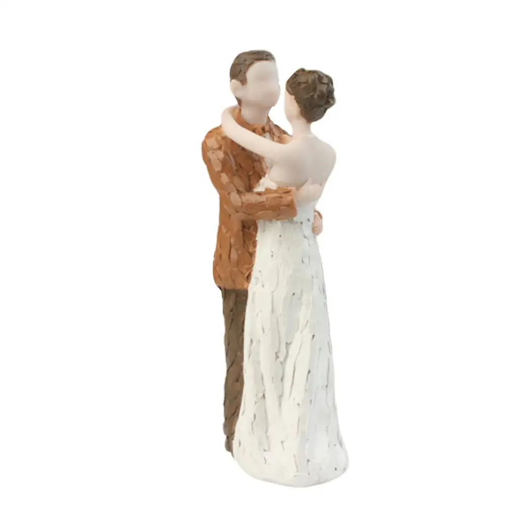 None Lovingly Bride Bridegroom Cake Topper Resin Baking Decorative Prop