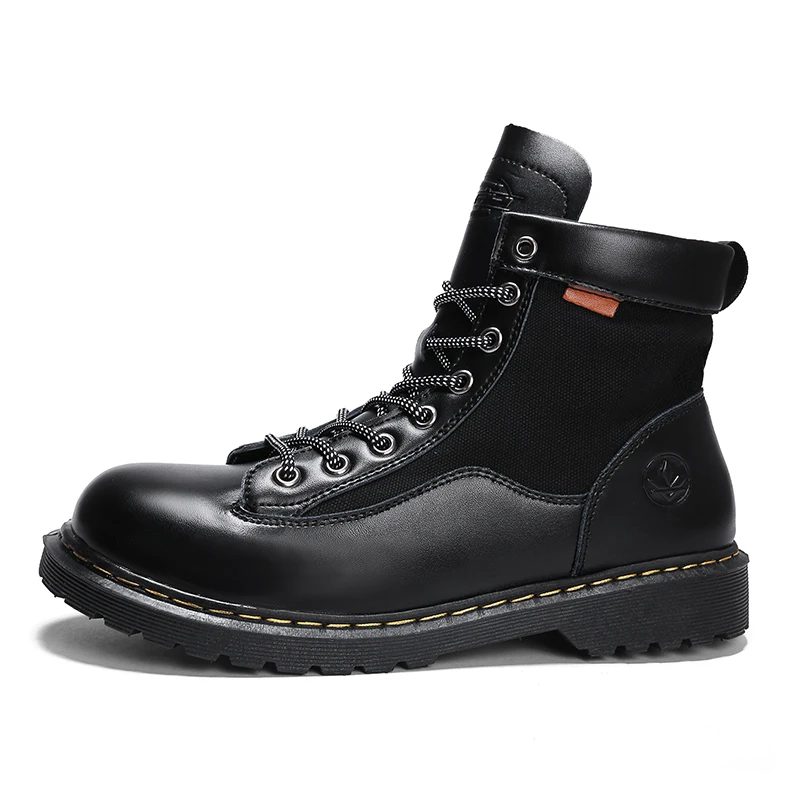 

2018 genuine leather military winter-fall men's motocycle boots work safeti shoes Men's boots lace-up shoes Top quality boots