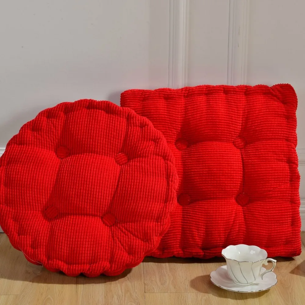 Новая кукурузная одноцветная подушка для обеденного стула квадратная подушка утолщенная офисная Бархатная подушка обивка татами коврик стул