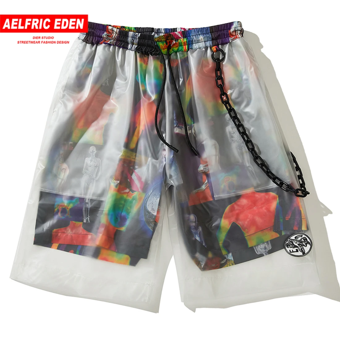 

Aelfric Eden Fake Two Pieces Shorts Fashion Knee Length 2019 Male Harajuku Streetwear Summer Short Joggers Hip Hop Harem Shorts