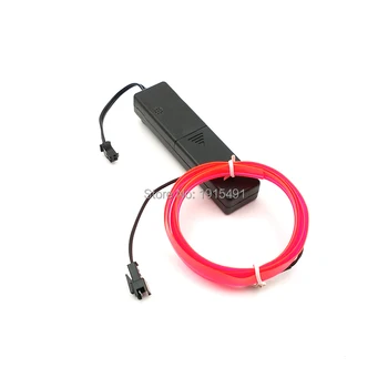 

10 Colors Select 2Meter 2.3mm-skirt EL Wire rope tube LED Neon Light For Car Decor+High quality DC-3V Sound Activated Driver