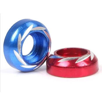 

10pcs M6 Colorful Aluminum Alloy engraved washer nut License plated gasket washers for DIY Model/car/Bike license plate washers