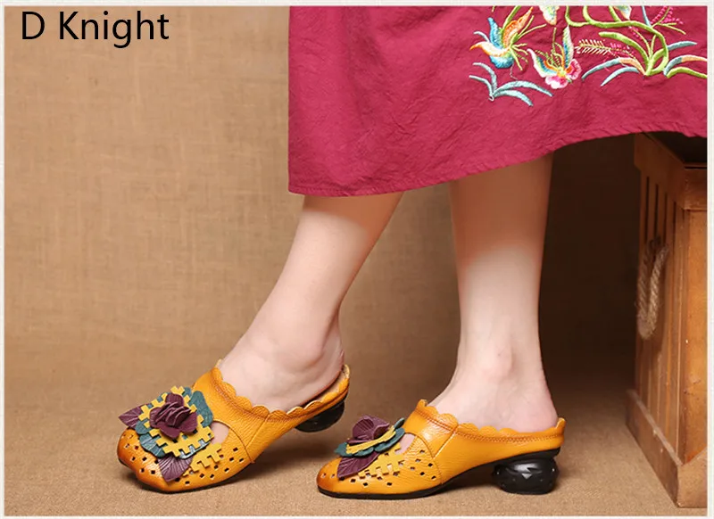 Summer Platform Heels Women Slipper Shoes Comfortable Outside Slides Sandals Strange Style High Heel Genuine Leather Women Shoes (8)