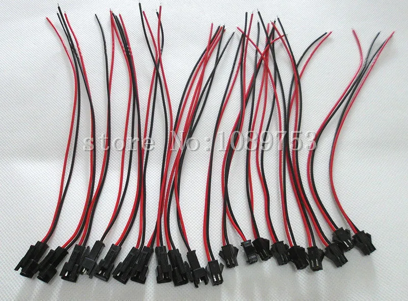 Conector de Bateria Masculino com 200mm Plug Feminino & Fio 100 Conjuntos Jst sm 2.5 2 Pin
