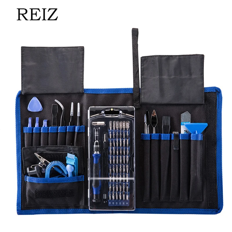 REIZ 82 в 1 Набор отверток с 57 магнитного драйвер комплект Набор прецизионных отверток ручной инструмент для телефона электроники Pad