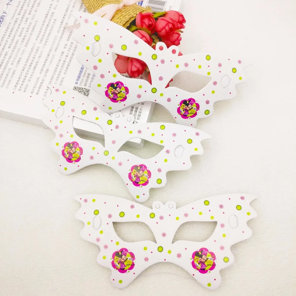 

10pcs/lot Minnie Mouse Paper Eye Cover Baby Shower Cartoon Decoration Kids Favor Disposable Happy Birthday Party Masks Supplies