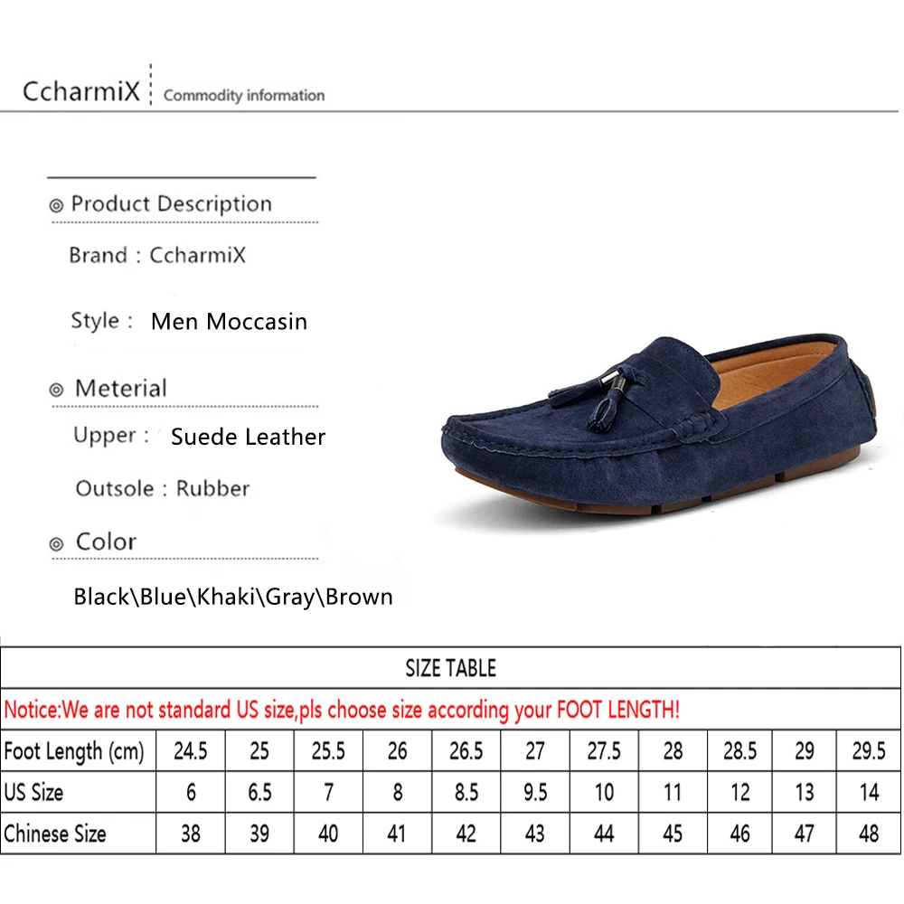 CcharmiX/мужская повседневная обувь размера плюс 45; стильные замшевые лоферы с кисточками; мужские мокасины без застежки; мужские модные лоферы; водонепроницаемые Мокасины