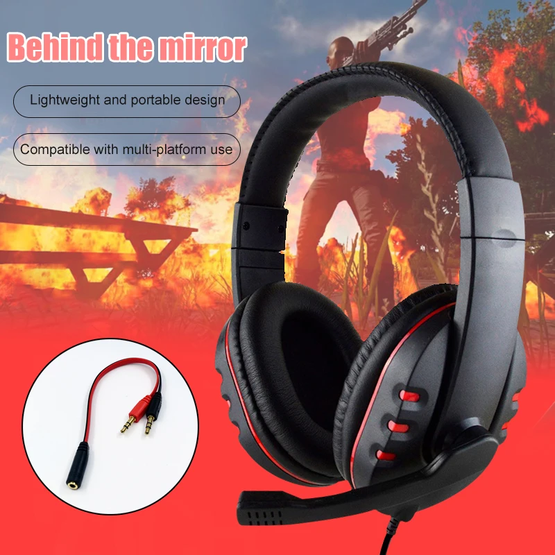 Gaming Headset Noise Isolating Over Ear Headphone with Mic Volume Control Compatible for Laptop PS4 GDeals