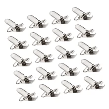 DIY Suspender Pacifier-Holders Bib-Clips Baby Metal for Making Silver-Tone 20pcs