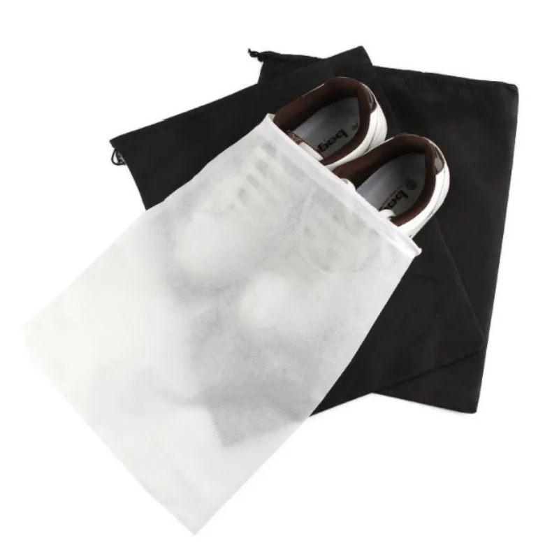 10 шт. толстые черные и белые нетканые кроссовки с мешочком для обуви сумка для домашней защиты от пыли