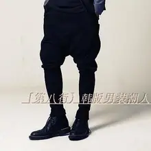 27-46 новая мужская одежда GD стилист волос уличные шаровары с низкой слонкой брюки нить collocation бриджи брюки плюс размер костюмы