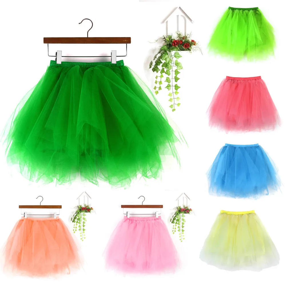 

short tulle skirt women High Quality Pleated Gauze Short Skirt Adult Tutu Dancing Skirt colors Multi Layer skirts