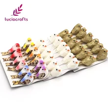 Lucia crafts 12 шт./лот 2,5*5 см пена Искусственные Птицы вечерние свадебные/части/рождественские поделки, скрапбукинг украшения H0455