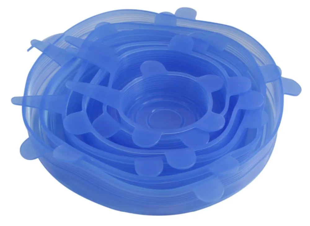 Супер эластичные крышки силиконовые подходят 6 Pack синий|silicone lid|stretch silicone lidssilicone
