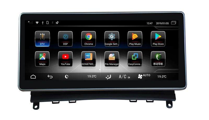 Discount 10.25inch touch screen android 8.0 car dvd player for Mercedes benz C CLASS W204 C180 C200 S204 CAR gps audio wifi 7