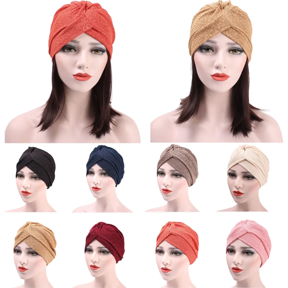 

Women Stylish Turban Hat Slouchy Beanie Caps Hair Head Wrap Cap Multi Colors HATQD0023