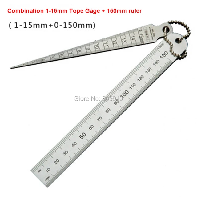 Combination Tape Stainless Steel Ruler 6''/150mm Taper Gauge 115mm