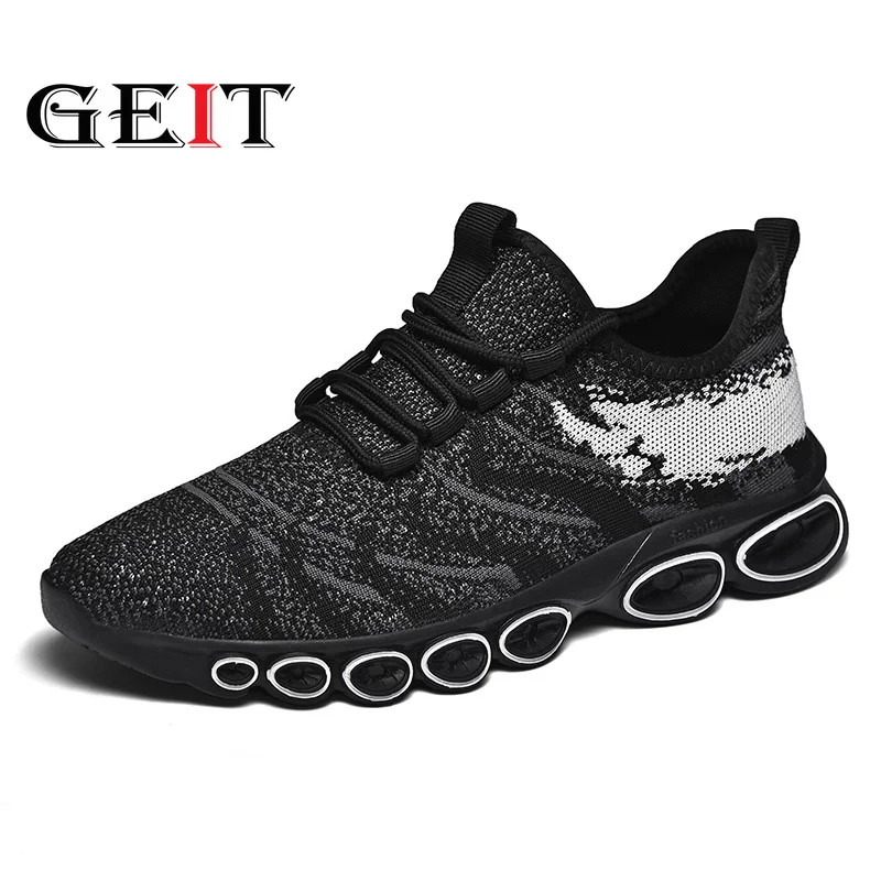 

New Mesh Men Running Shoes Lac-up Men Shoes Lightweight Comfortable Breathable Men Flats Outdoor Sneakers Feminino Zapatos