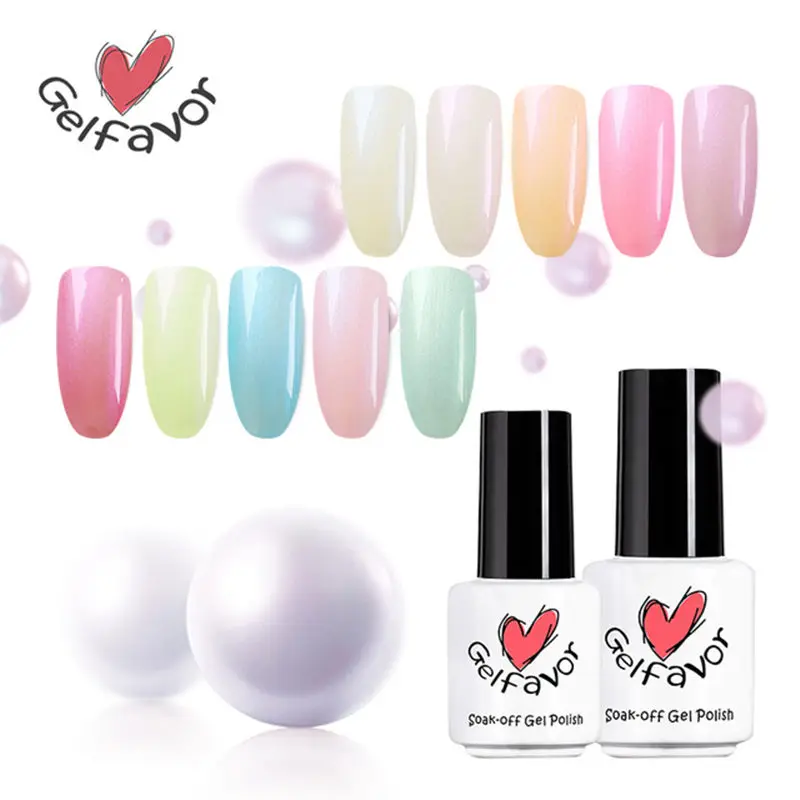 

Gelfavor Pearl Nail Gel Polish series UV LED Soak Off Hybrid Varnish Fast Dry Nail Art Design Color primer For Manicure
