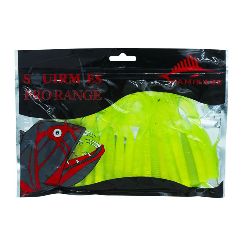 

20pcs/lot Big Game Fishing Tackle 10CM 6G Soft Lure Bait Capuchin Tail Worm Artificial Bait Saltwater Fishing Tools Accessory