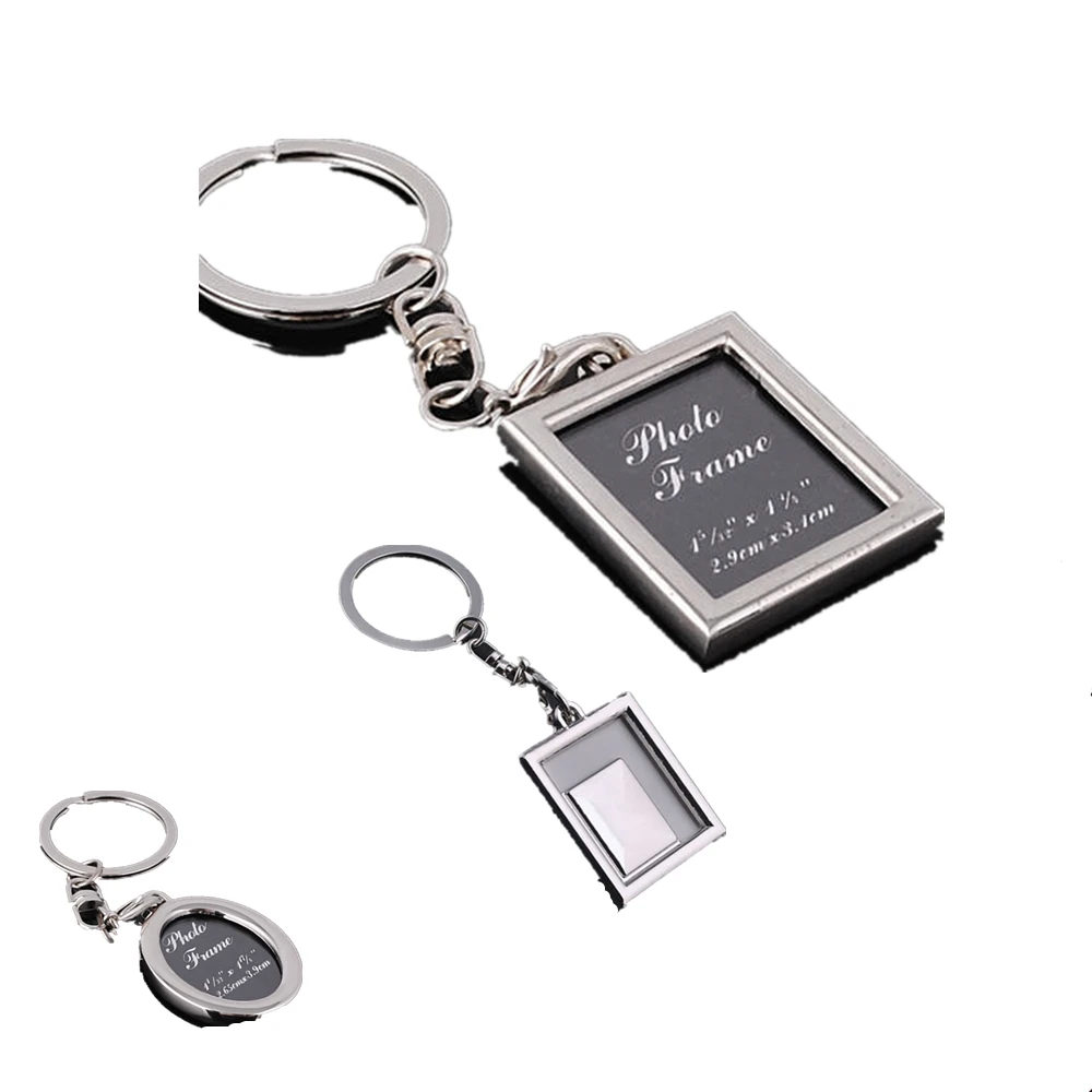 

1 Pc Mini Small Photo Frame Tag Key Ring Couple Transparent Clear Key Chain Gift Multifunction Frames Home Decor