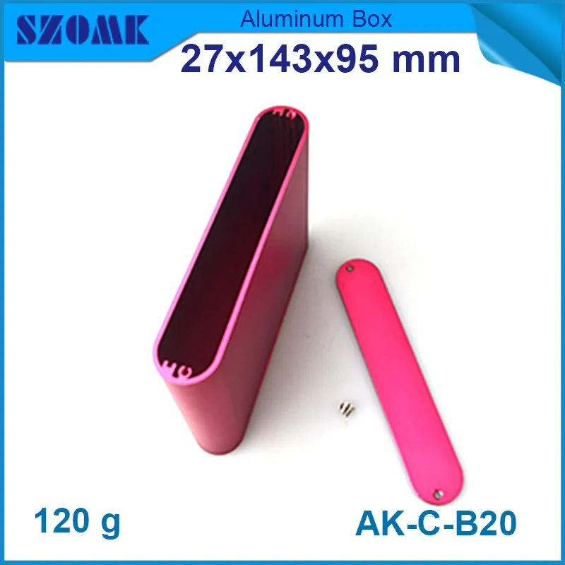 

1 piece free shipping silver and red color smooth aluminum instrument case for electronics GPS design Project 27*143*95mm