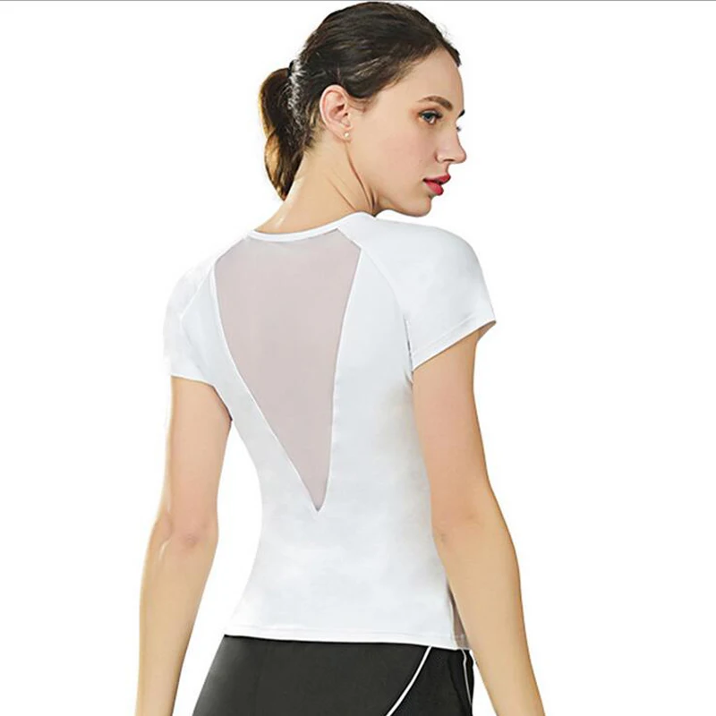 

Newest Sports T Shirt Breathable Grenadine Outdoor Running Sportswear Gym Fitness Tights Tops Yoga Wear for Women