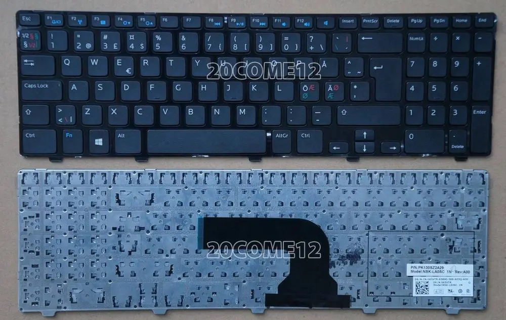 Hol Kust werkelijk Nieuwe voor dell inspiron 15 3521 3531 3537 laptop toetsenbord  nordic/zweeds/Fins/Deens/Noors Deens Zweeds Norwegia|keyboard nordic|laptop  keyboardkeyboard danish - AliExpress