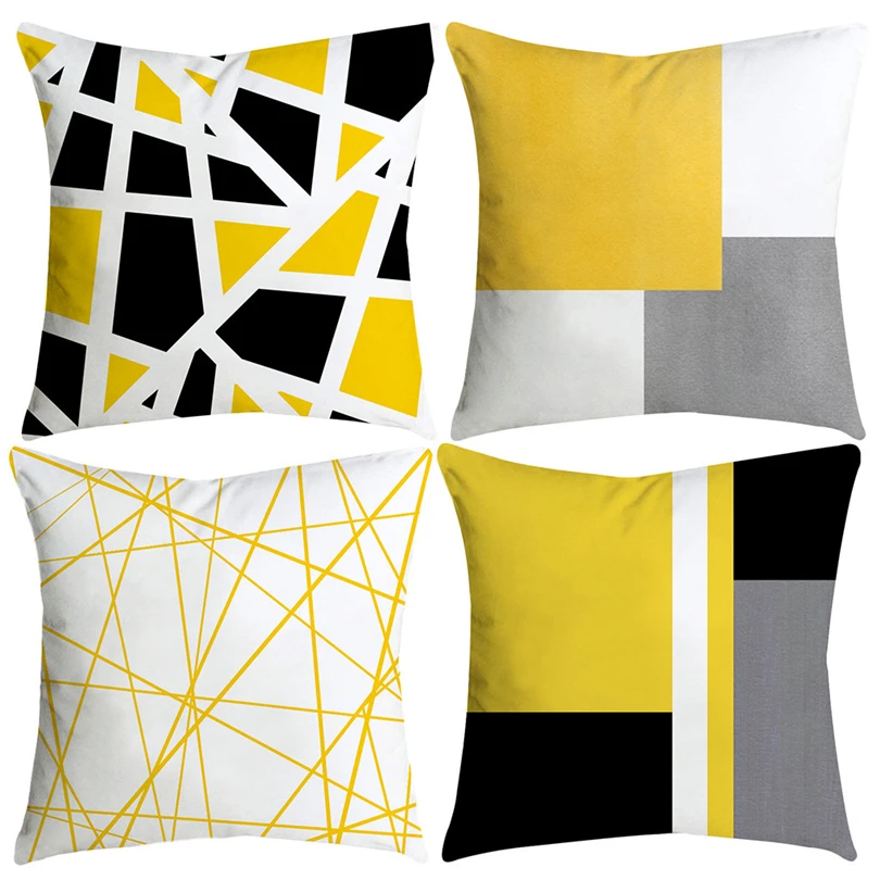 

4PCS Pineapple Leaf Yellow Pillow Case Waist Throw Cover Pillowcases Home Office Bedroom Supply Cushion Home & Garden Set JJ20