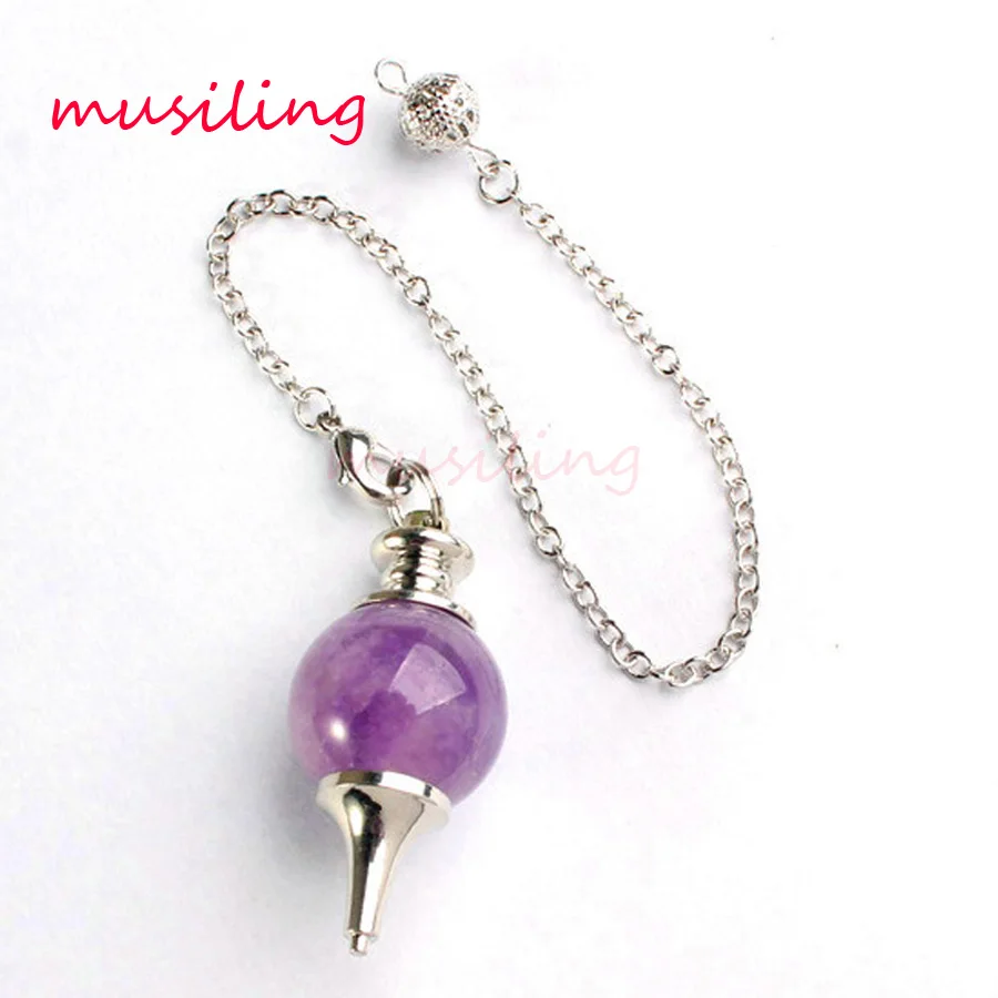 

Transport Bead Lucky Pendant Pendulum Chain Dowsing Healing Chakra Hypnosis Pagan Wicca Witch 18mm Natural Stone Jewelry 10Pcs