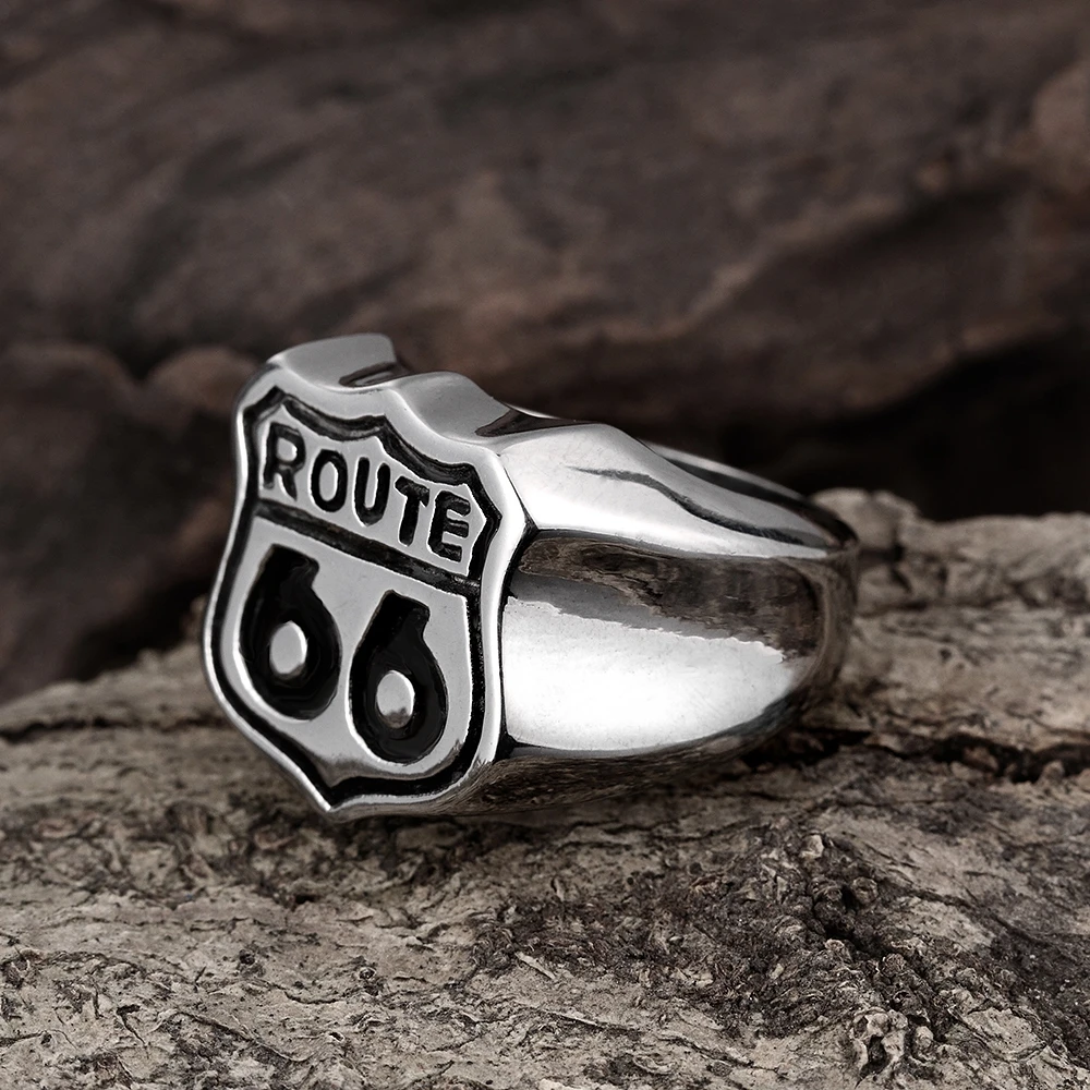 Мужское байкерское кольцо из нержавеющей стали размер 8 9 10 11 GMYR171|route 66 ring|ring sizering