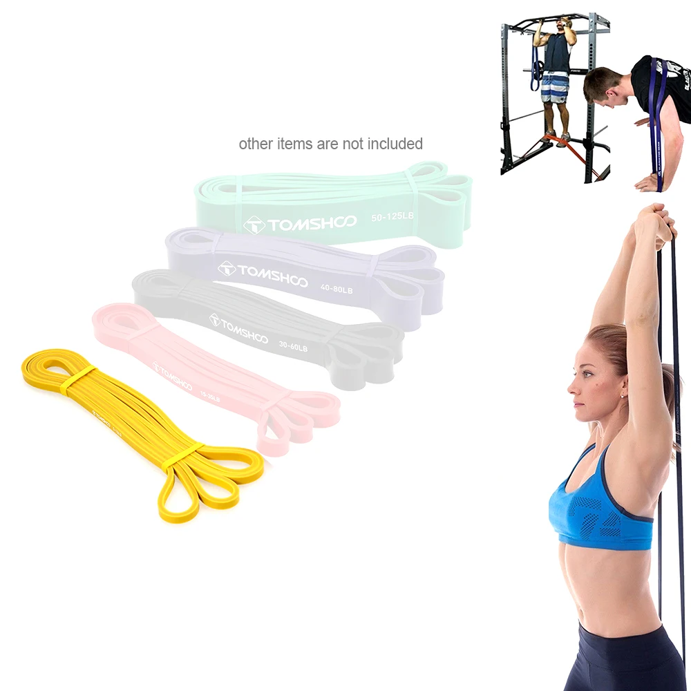 TOMSHOO Resistance Bands Elasticas para ejercicio pull up assist Bands Elastic for Fitness Workout Sport Exercise Equipment
