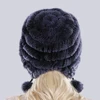 Natural Soft Knitted Rex Rabbit Fur Hat Russia Women Winter 100% Genuine Rex Rabbit Fur Caps Lady Warm Real Rex Rabbit Fur Hats 3