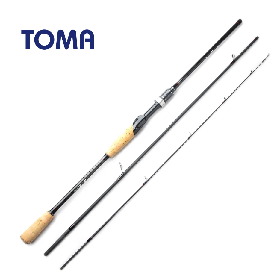 

TOMA Spinning Fishing Rods Casting 2.1m 2.4m M Power 3 Section 6-16g Fast Action Lure Rod 99% Carbon Fiber Travel Rod