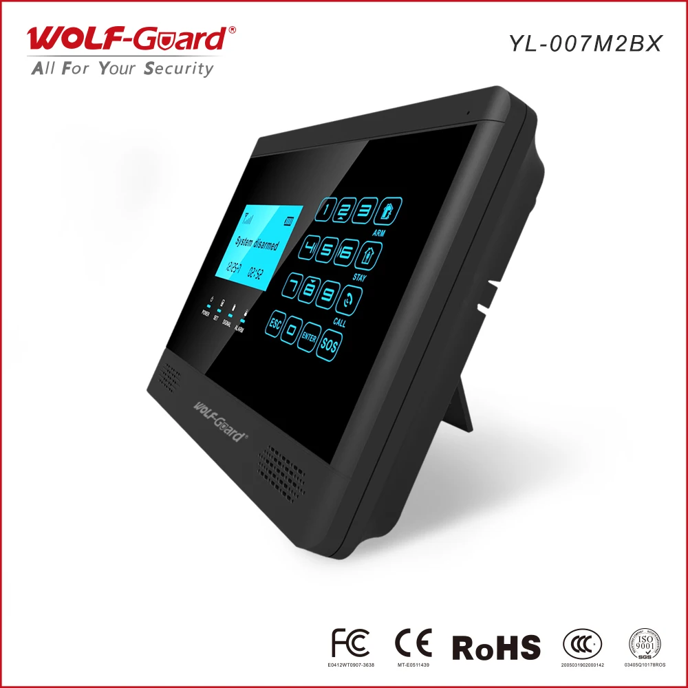 Wolf-Guard Беспроводной ЖК GSM SMS домашняя сигнализация охранная система Солнечная Сирена PIR детектор движения датчик зазора двери дистанционный M2BX