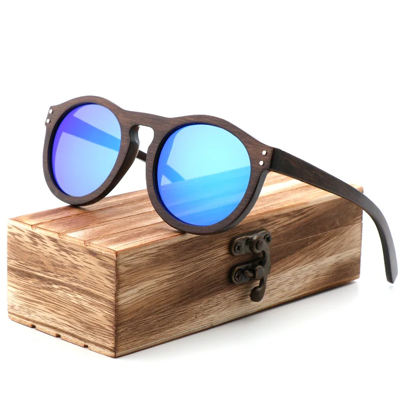 

Brand Designer Round Women wood Sunglasses New men Polarized Wooden Retro Vintage Eyewear UV400 ocularia solaria Gafas de sol