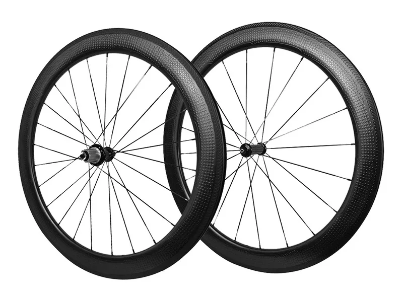 Sale 2017Golf surface carbon wheels 58mm depth 25mm width rims Dimple surface carbon clincher wheelset power way R36 hubs black 1650g 0