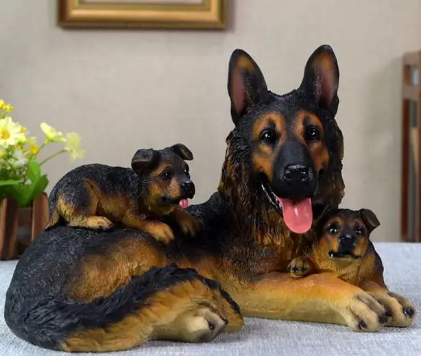 

Emulational Creative Mother And Son Dog Arrangements Living Room TV Cabinet Decoration Character Wolf Dog Gift