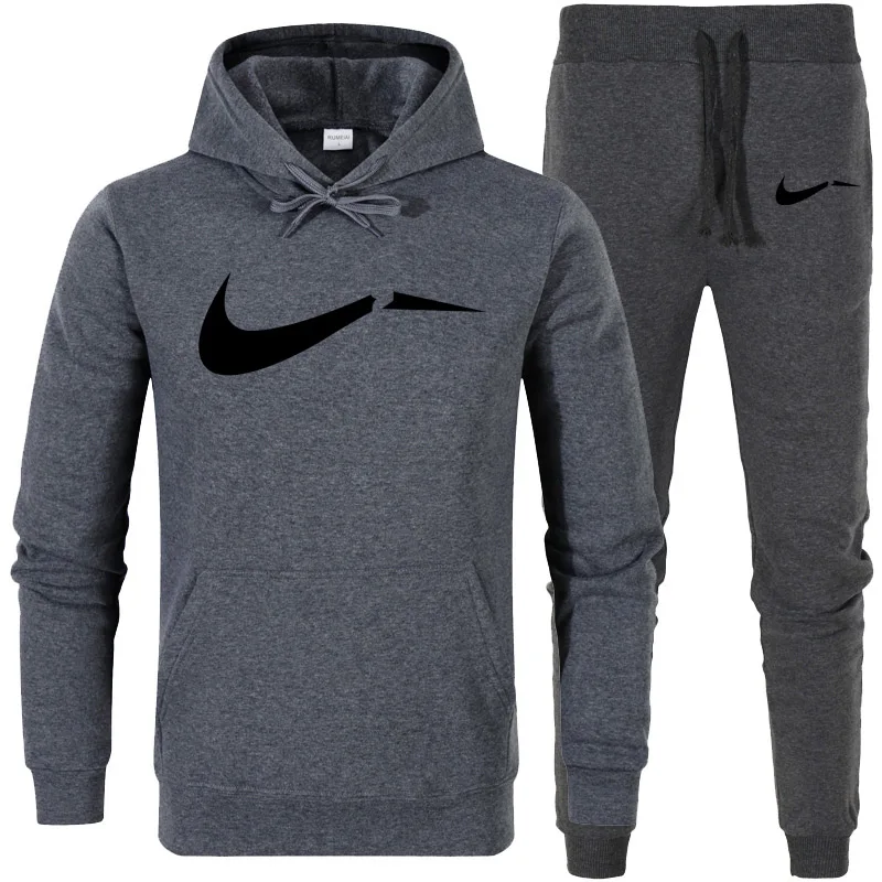 

Tracksuit Men Set Sporting 2 Pieces Sweatsuit Men Clothes Printed Hooded Hoodies Jacket Pants Track Suits Male