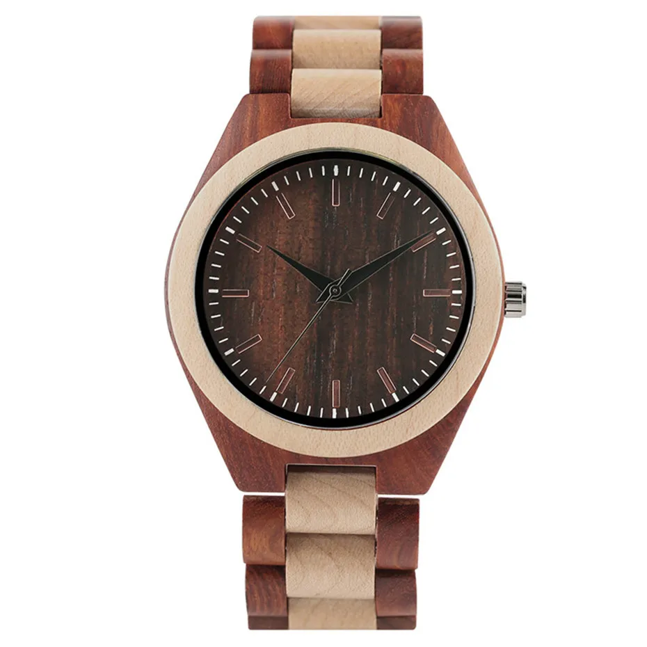  Simple Novel Trendy Red Black Sandalwood Bangle Men Analog Quartz WristWatch Hollow Handmade Nature Wood Bamboo Relogio Gift Bag (27)