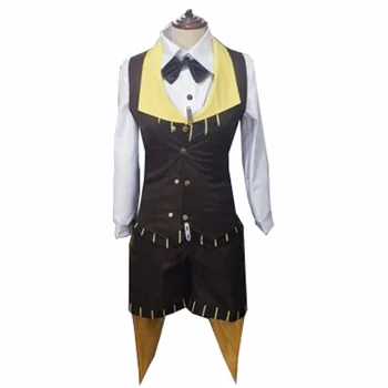 

2018 Vocaloid Kagamine Len Cafe Shirt Vest Swallow-tailed Dress Coat Uniform Pants Outfit Anime Cosplay Costumes